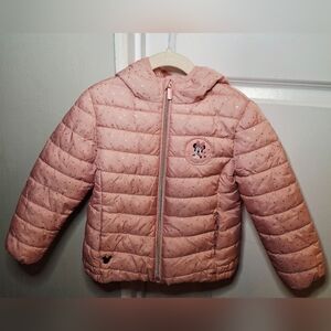 Disney Minnie Mouse Shimmery Polka Dot Puffer Coat (3T/4T)